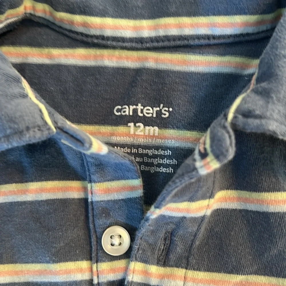 5 for 25$ Carter's Blue Striped Kids Polo Shirt